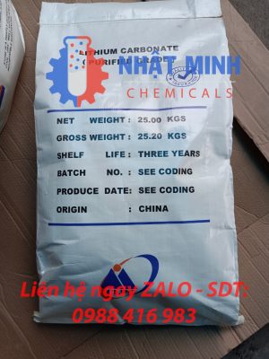 Bao bì Lithium Carbonate Purified Grade 25kg - Hóa chất công nghiệp từ Trung Quốc, phân phối bởi Nhất Minh Chemicals