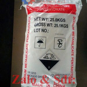 Bao bì Sodium Metasilicate Pentahydrate 25kg – Natri Metasilicat ngậm 5 nước, sản phẩm Made in China, phân phối bởi Nhật Minh Chemical