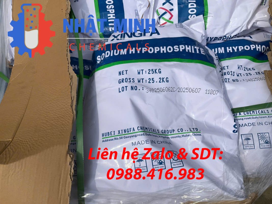 Bao bì Sodium Hypophosphite 25kg - hóa chất công nghiệp do Hubei Xingfa sản xuất, phân phối tại Việt Nam bởi Nhật Minh Chemicals. Liên hệ: 0988.416.983