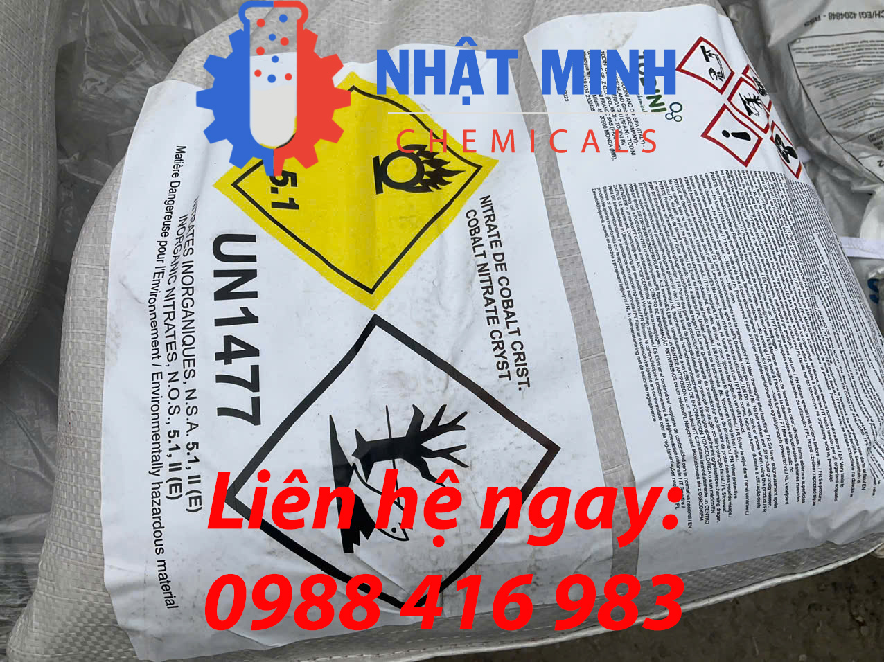 Bao Cobalt Nitrate Crystal (UN1477) Todini 25 kg – Cobalt(II) Nitrate, chất oxy hóa mạnh, dùng trong pin và mạ điện
