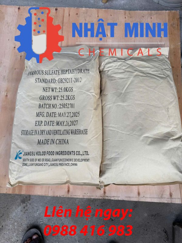 Bao bì Ferrous Sulfate Heptahydrate 25kg tiêu chuẩn GB29211-2012, Made in China