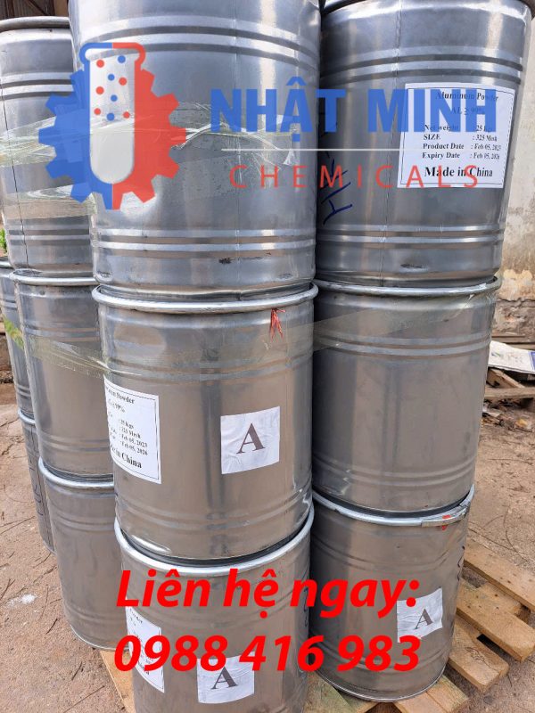 Aluminum Powder Al ≥99%, bao 25kg, kích thước hạt 325 Mesh. Ngày SX: 05-02-2023 — HSD: 05-02-2026. Liên hệ để biết giá & thông số chi tiết.